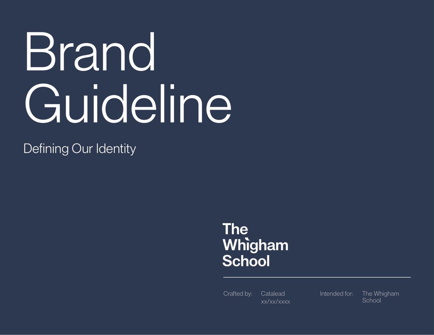 Private school brand guidelines, page 1