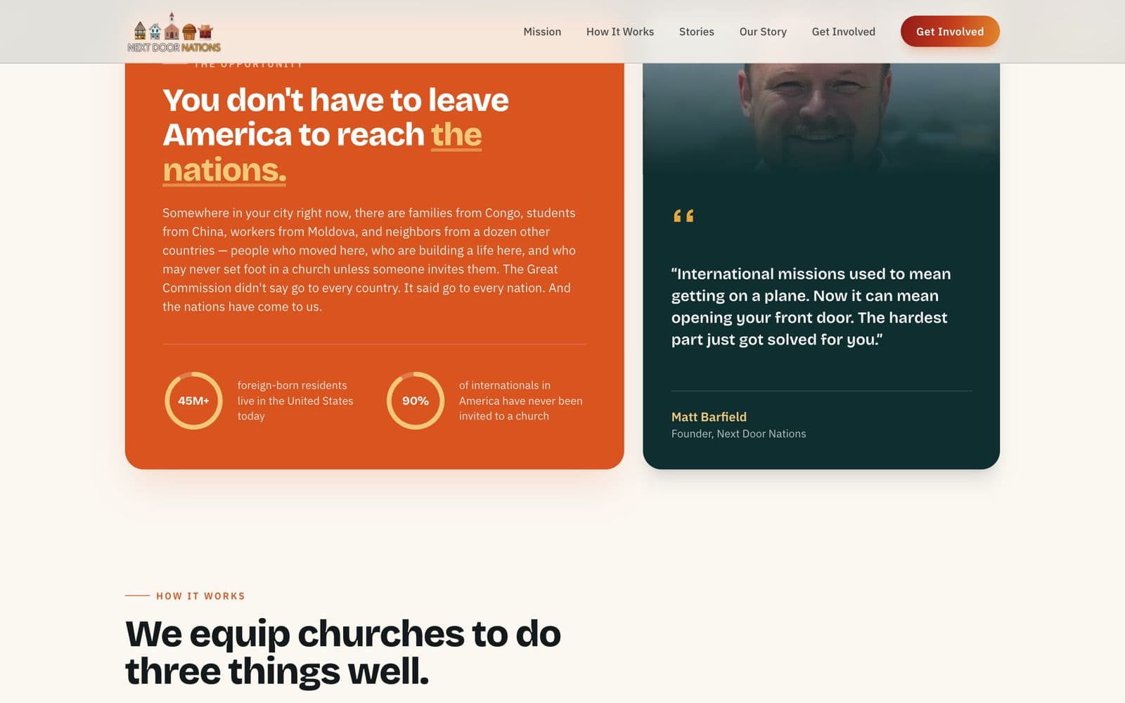National ministry website, screen 2