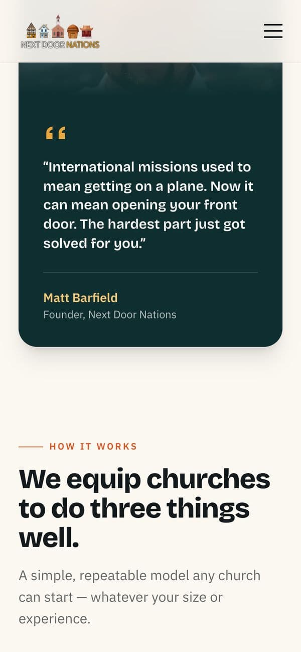 National ministry on mobile, screen 2